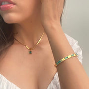 St Lucia Boutique Valeria gemstone bangle - 18k gold plated - Shop women's Accessories at St Lucia Boutique